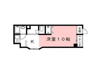 コートエバーグリーン(ワンルーム/4階)の間取り写真