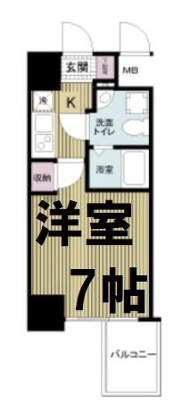 APRILE南森町(1K/9階)の間取り写真