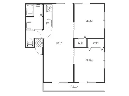 シャインヒルズA棟(2LDK/1階)の間取り写真