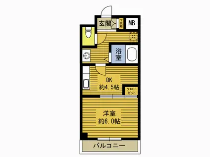 ACURA錦町I(1DK/3階)の間取り写真