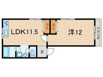 マンションアラスカ(1LDK/2階)の間取り写真
