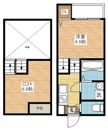 MODERN PALAZZO住吉レジサム(1SK/1階)の間取り写真