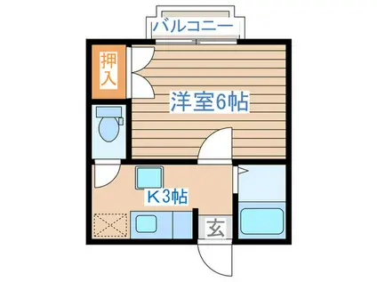 アーバンヒルズ台原(1K/1階)の間取り写真