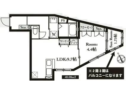 FEEL SO GOOD 光が丘(1LDK/3階)の間取り写真