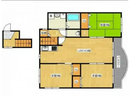 ガーデン津島II(3LDK/2階)の間取り写真
