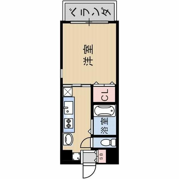 ユニシス野畑(1DK/3階)の間取り写真