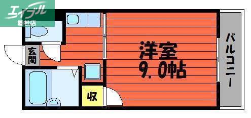 ロジェ倉敷(1K/4階)の間取り写真