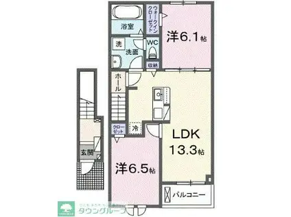 アミュレット(2LDK/2階)の間取り写真
