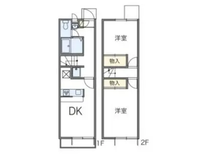 レオパレスラダックA(2DK/1階)の間取り写真