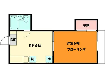 ホワイトテラス(1K/1階)の間取り写真