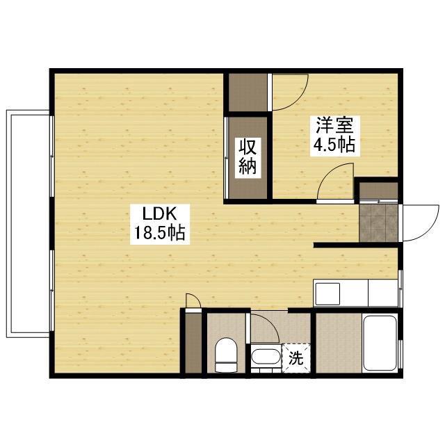 パナハイツ水越(1LDK/2階)の間取り写真