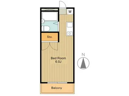 メゾン・ド・ラポール(ワンルーム/1階)の間取り写真