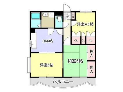 エスポワールM(3DK/1階)の間取り写真
