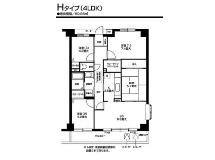 オクトス市ヶ尾(4LDK/4階)の間取り写真