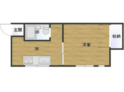 ベストハイツ(1DK/2階)の間取り写真