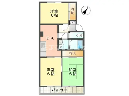 マンションマルカネ(3DK/1階)の間取り写真