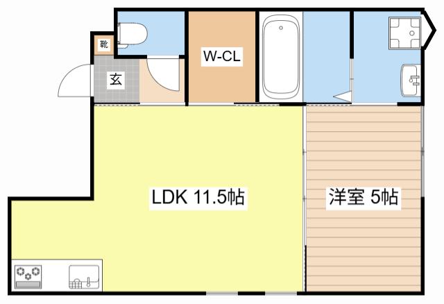 ランマンスクエア(1LDK/2階)の間取り写真