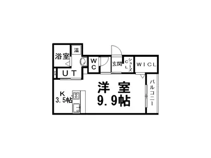 LIEN (1K/3階)の間取り写真