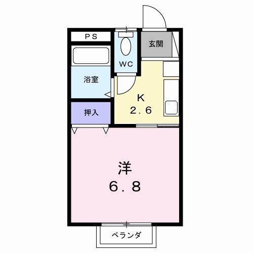 ナレッジ倉谷(1K/2階)の間取り写真
