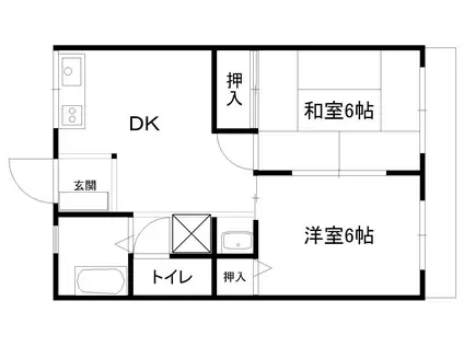プリマベーラ(2DK/1階)の間取り写真