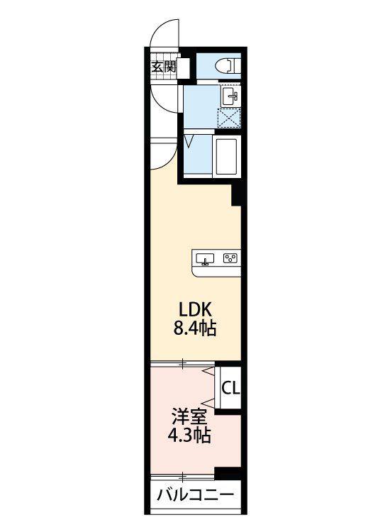 SHELL MAISON(1LDK/3階)の間取り写真