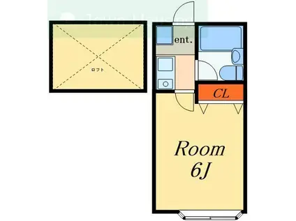 ニューハイツ市川南(1K/2階)の間取り写真