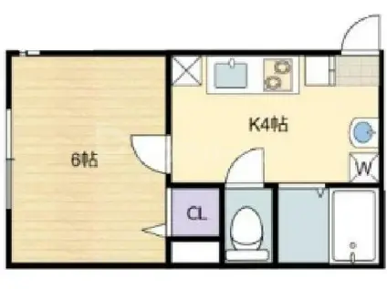 カシータ松戸(1K/2階)の間取り写真