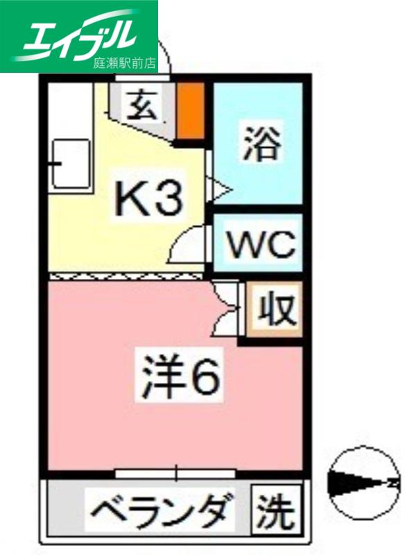 エクセレントハイム95(1K/2階)の間取り写真