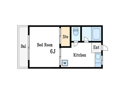 みどりハイツ(1K/3階)の間取り写真