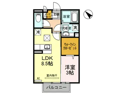 フィオーレ野崎III(1LDK/1階)の間取り写真