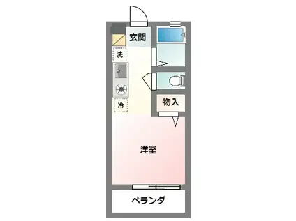 ボーヌング安里(1K/4階)の間取り写真