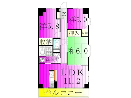 INSURANCE BLDG.XVIIインシュランスビルディング17(3LDK/2階)の間取り写真