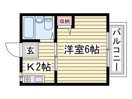パナハイツアロウ(1K/2階)の間取り写真