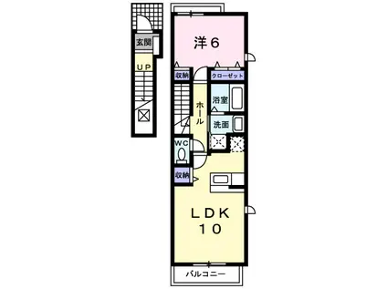 マーベラス レジデンス I(1LDK/2階)の間取り写真