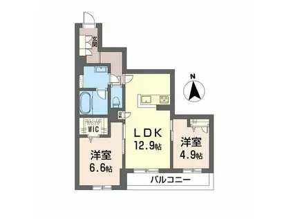 セレーナエルフォ(2LDK/2階)の間取り写真