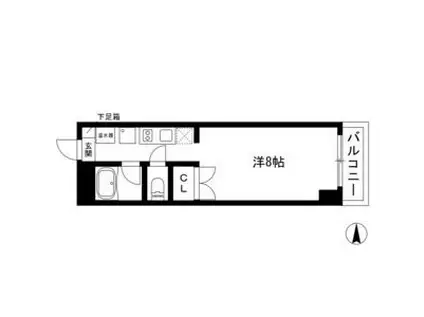 ヴァンヴェール名古屋(ワンルーム/2階)の間取り写真