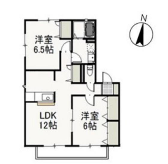 ファインハイツ(2LDK/2階)の間取り写真