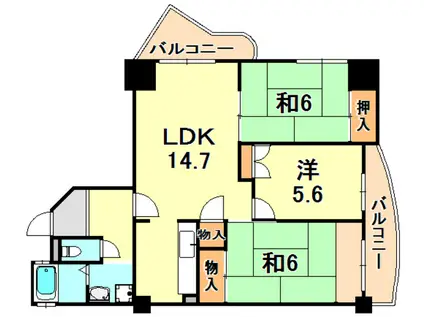 シティハイツ舞子(3LDK/3階)の間取り写真