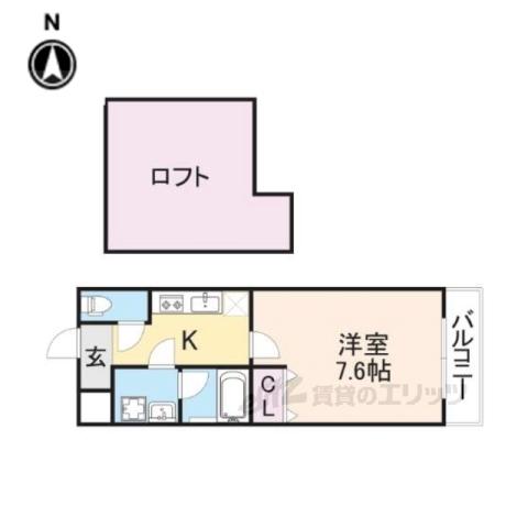ハートハイム(1K/2階)の間取り写真