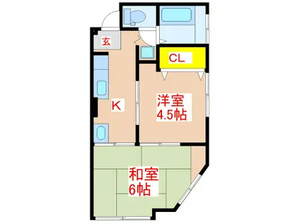 小濱ビル(2K/3階)の間取り写真