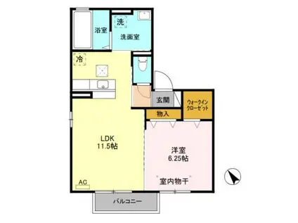 サンモールA(1LDK/1階)の間取り写真