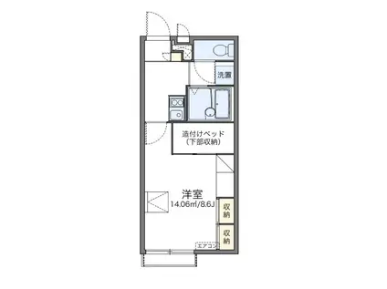 レオパレス魚住南(1K/2階)の間取り写真