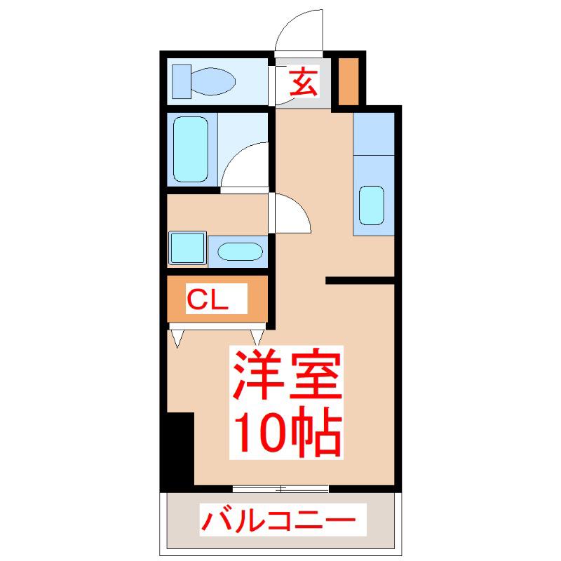 平之町タワーズ(ワンルーム/3階)の間取り写真