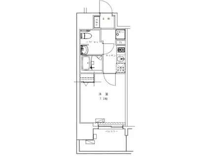 GENOVIA浅草VII(1K/2階)の間取り写真
