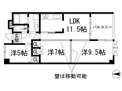 フロレアールくれは(3LDK/2階)の間取り写真