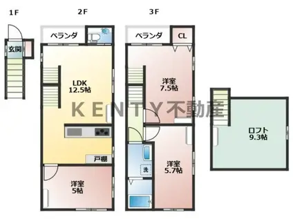 テレーズ池上(3LDK/2階)の間取り写真
