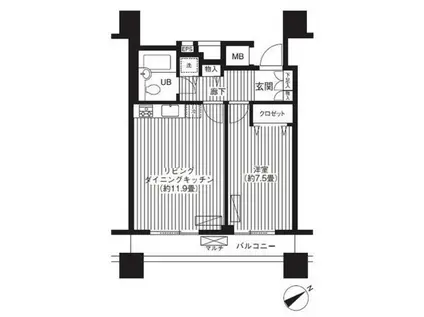 LOOP-M(1LDK/10階)の間取り写真