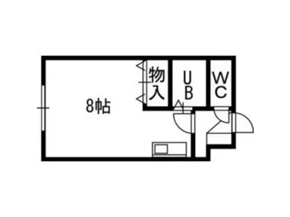 バウハウス(ワンルーム/2階)の間取り写真