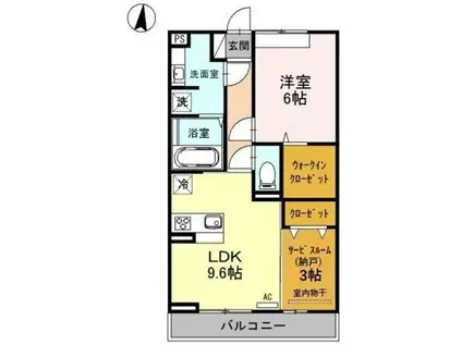 ピアット(1SLDK/3階)の間取り写真