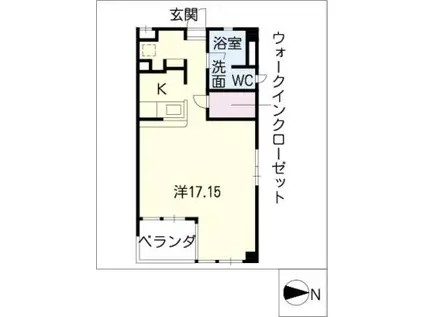 OSMANTHUS FRAGRANS(ワンルーム/2階)の間取り写真